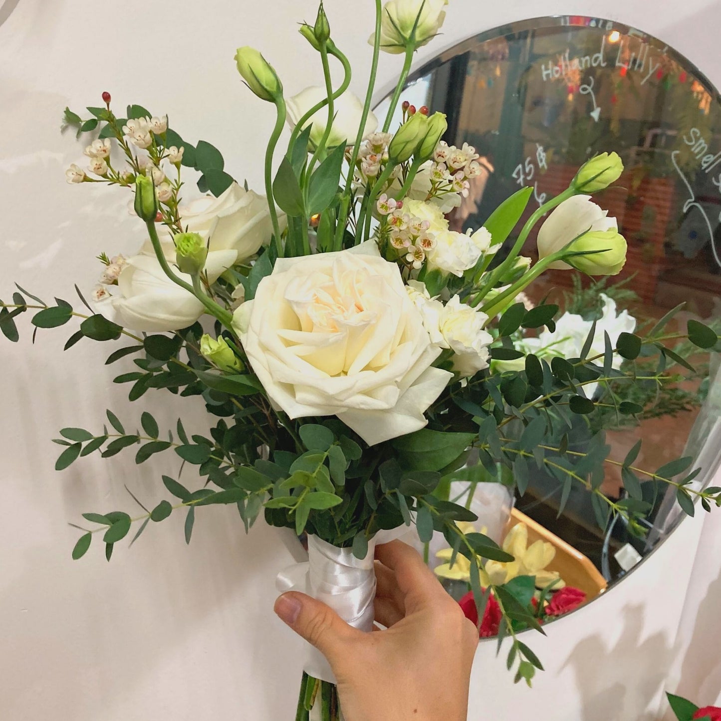White & Green Bridal Bouquet