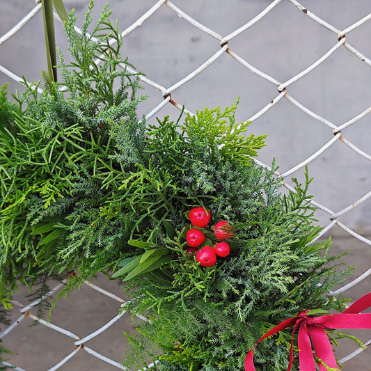 Assorted Green Pines and Red Berries Christmas Wreath