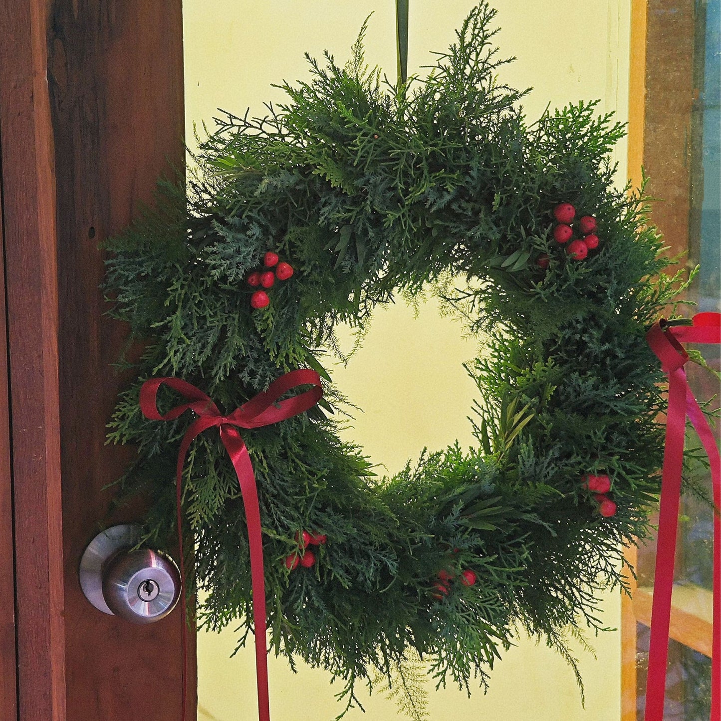 Assorted Green Pines and Red Berries Christmas Wreath