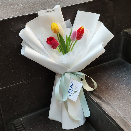 ช่อดอกทิวลิป คละสี 5 ดอก