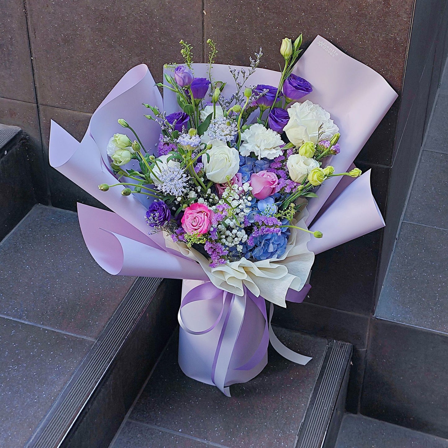 Assorted Vivid Purple Flowers Large Bouquet
