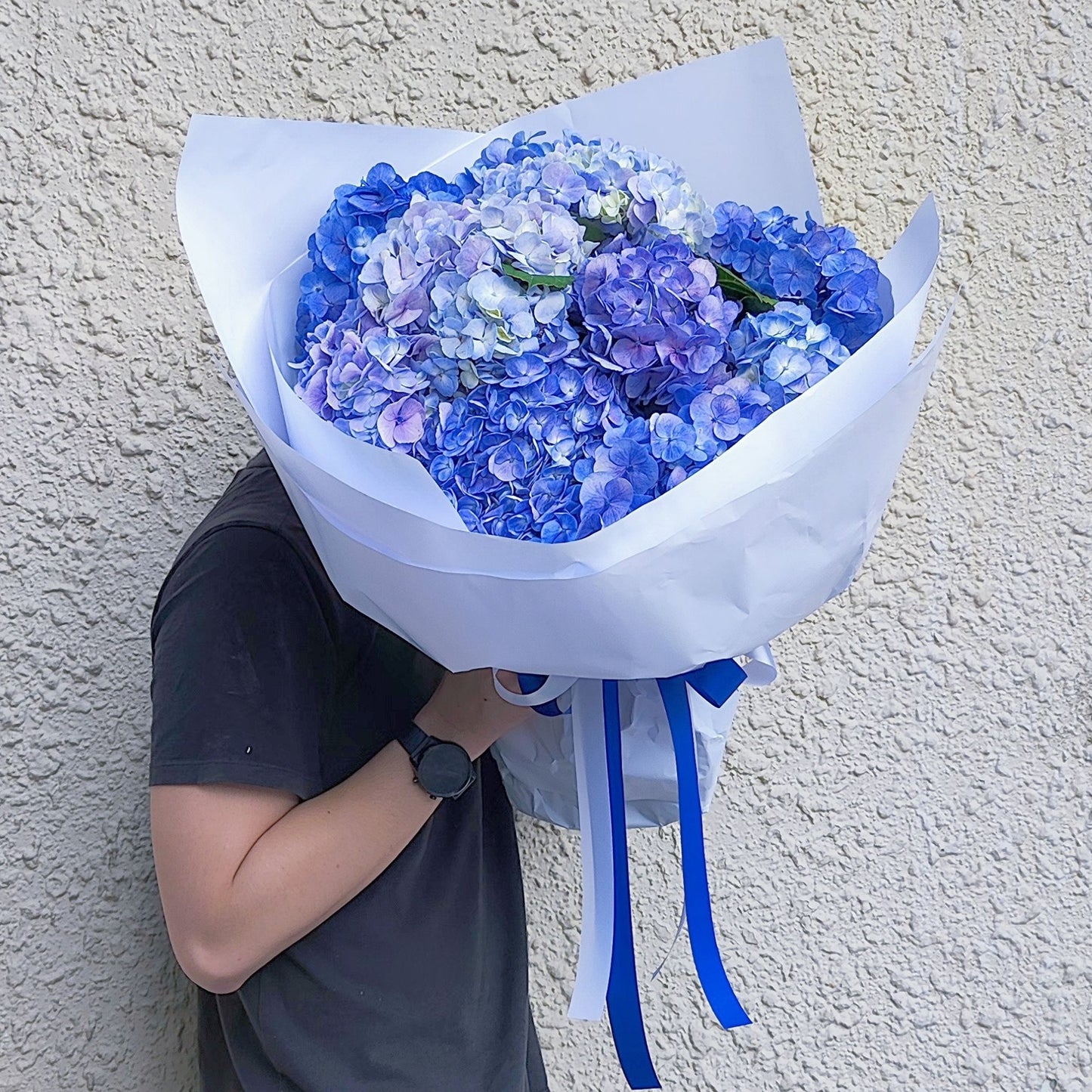 Ten Blue Hydrangeas Extra Large Bouquet