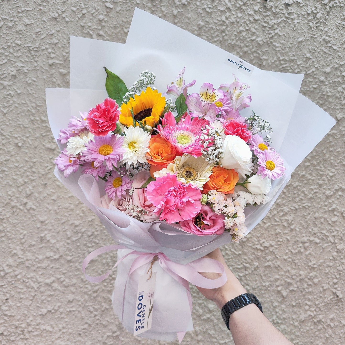 Assorted White and Pink Flowers Large Bouquet