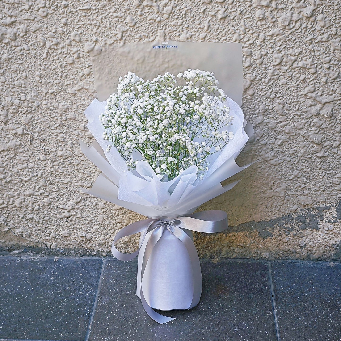 White Gypsophila in Matte Paper Small Bouquet