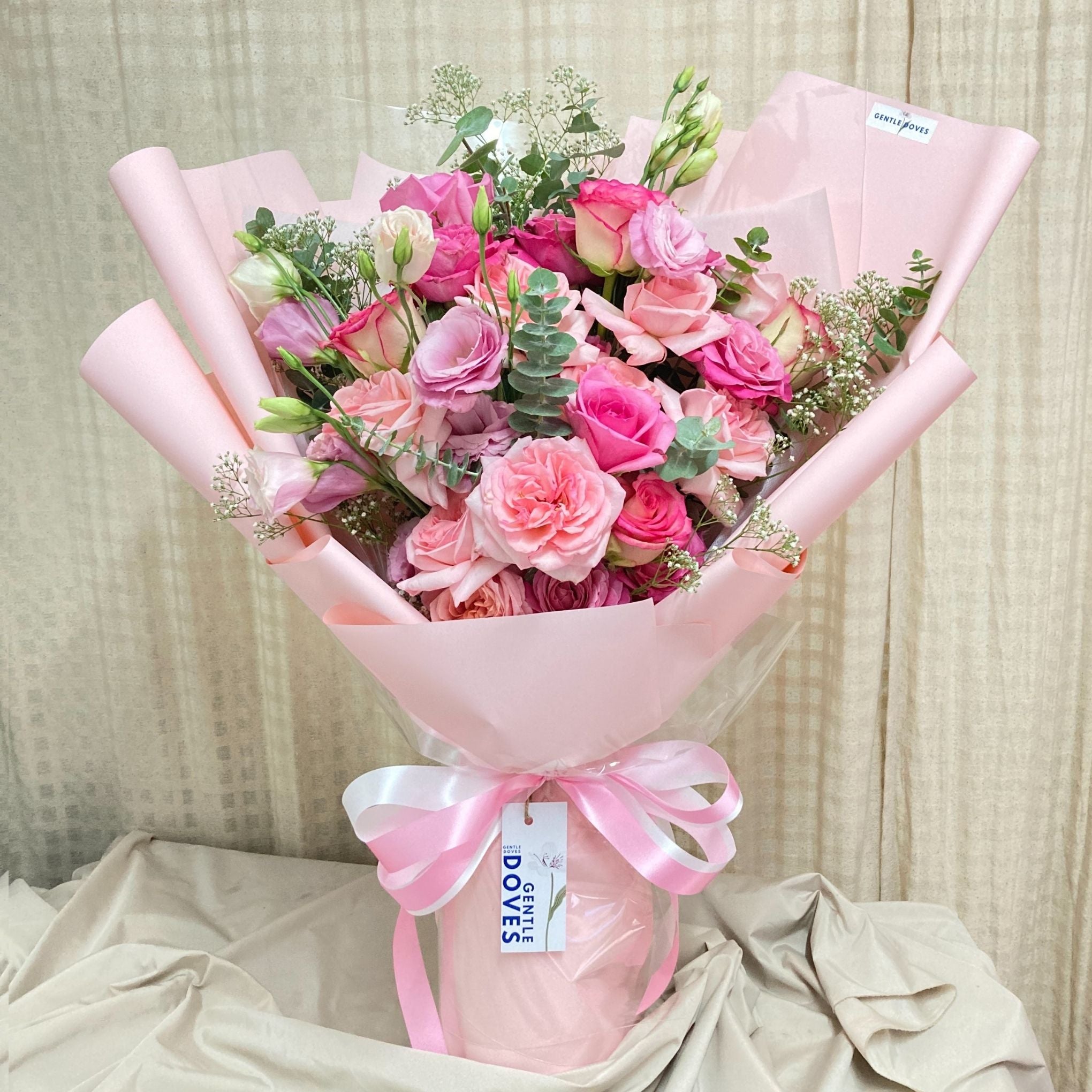 Assorted Pink Flowers Extra Large Bouquet – Gentle Doves Flower Shop