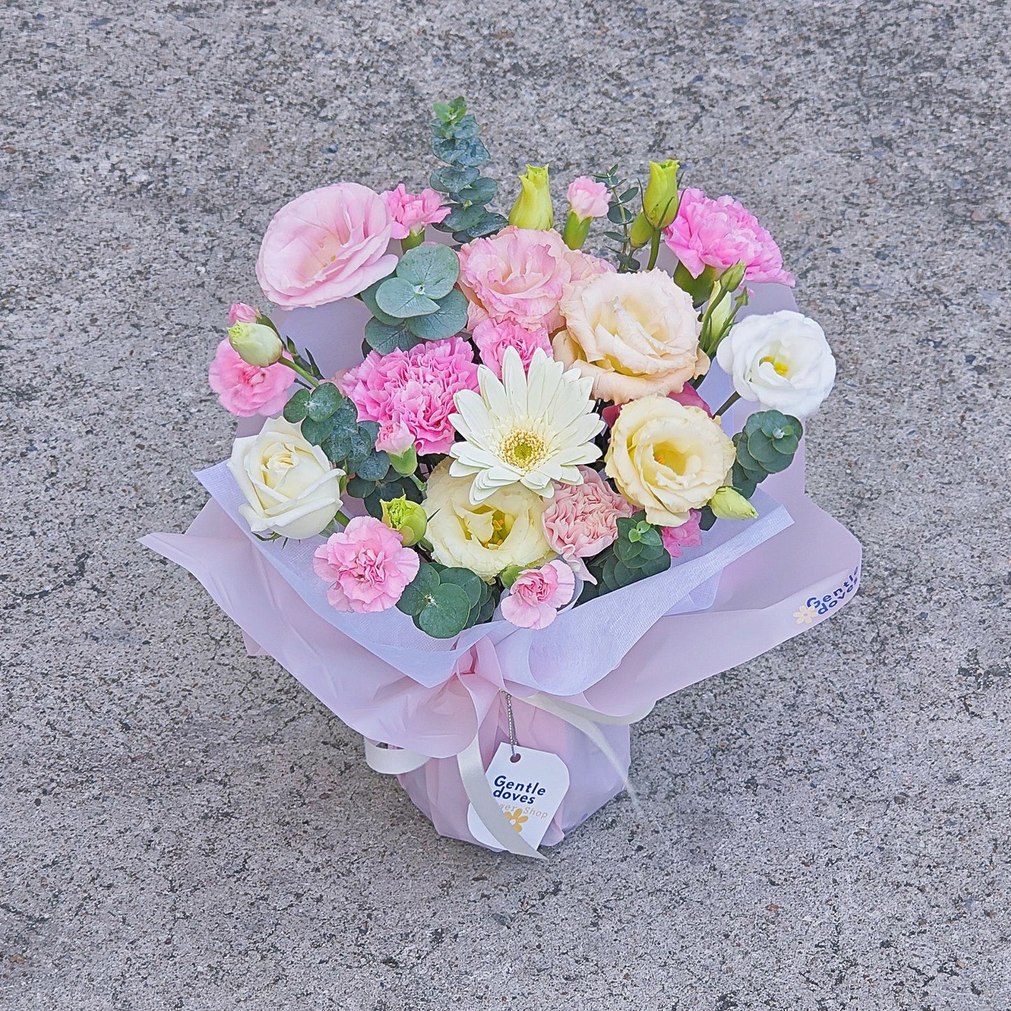 Assorted Lisianthus and Carnations Small Vase Arrangement