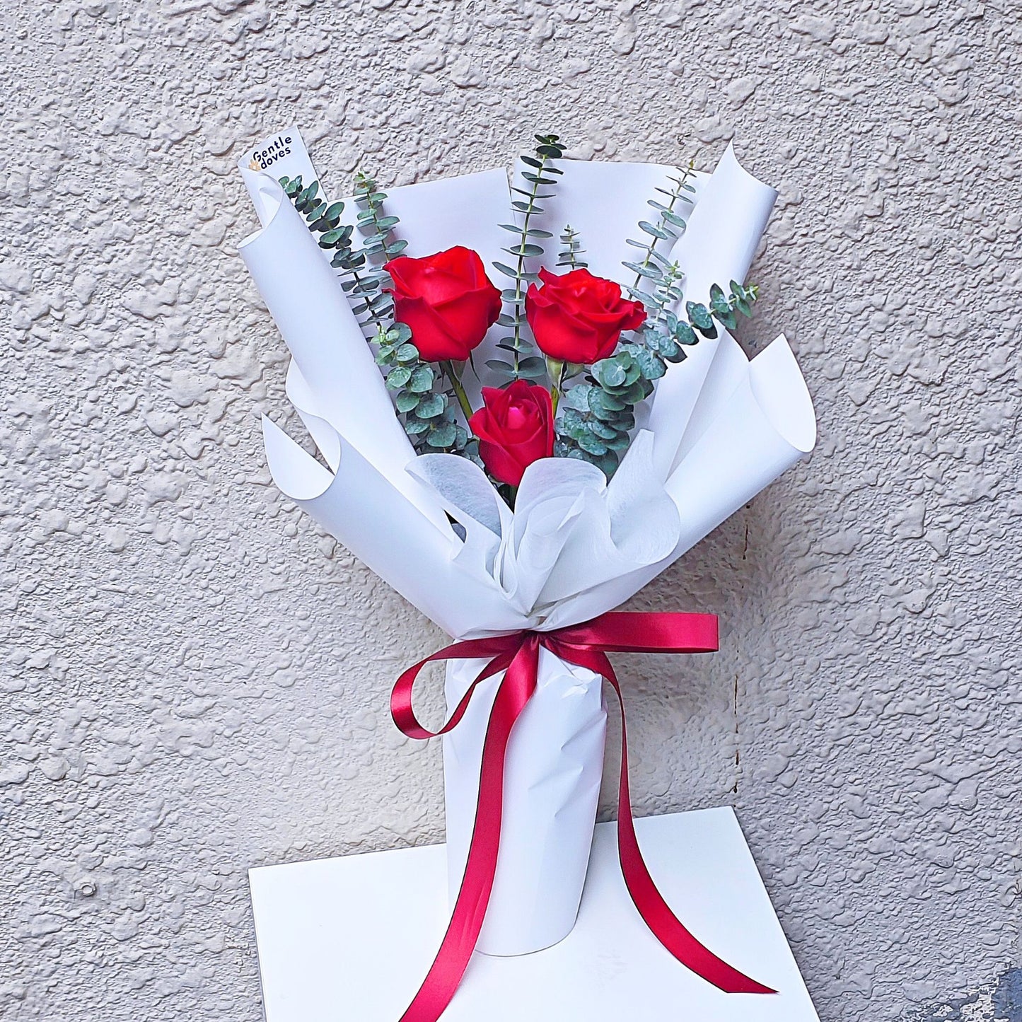 Red Rose with Eucayptus Bouquet