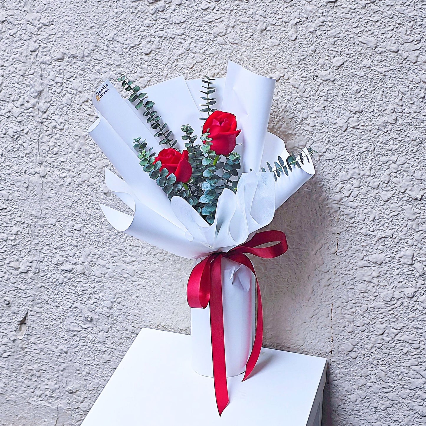 Red Rose with Eucayptus Bouquet