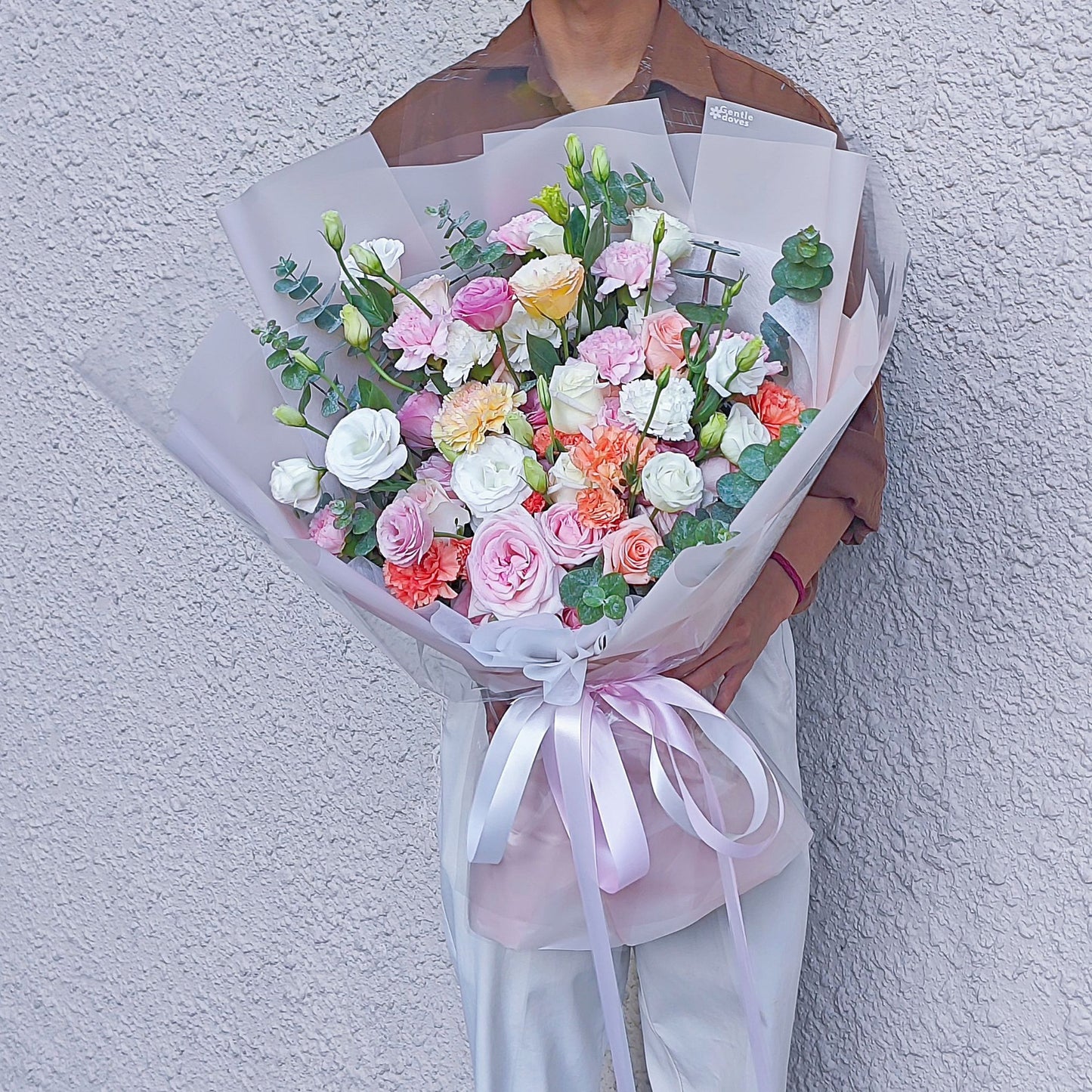 Assorted Soft Color Flowers with Eucalyptus Extra Large Bouquet