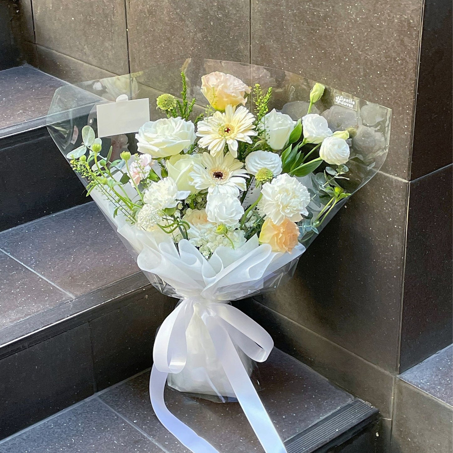 Assorted White Flowers and Green Foliage Minimal Bouquet