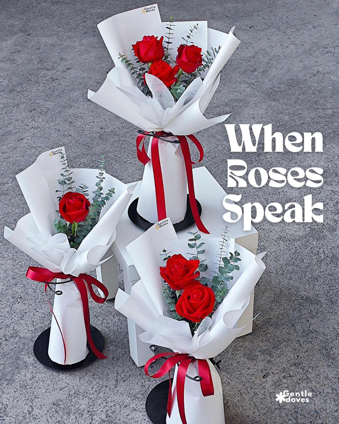 Red Rose with Eucayptus Bouquet