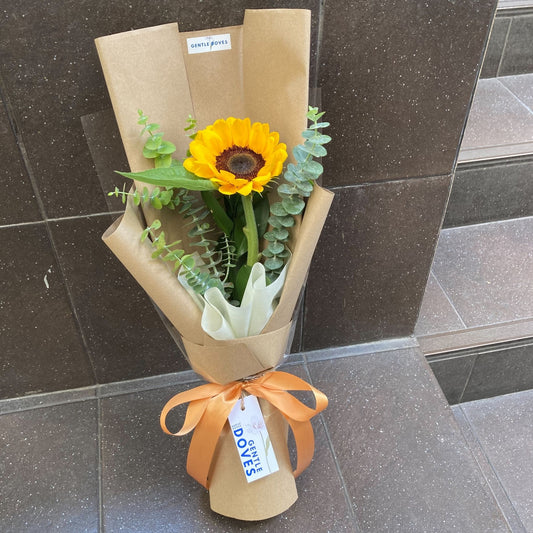 Single Sunflower with Craft Paper Bouquet