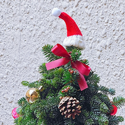 Decorated Christmas Tree in Small Ceramic Vase Arrangement