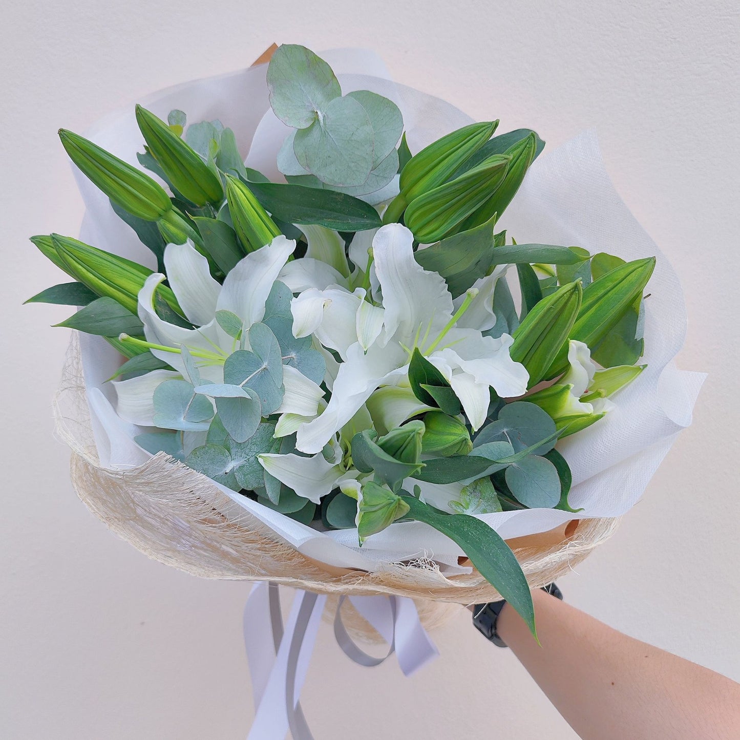 Imported White Lilies Large Bouquet