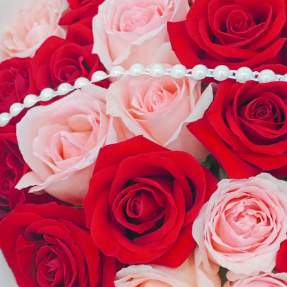 Thirty Red and Pink Roses Bouquet
