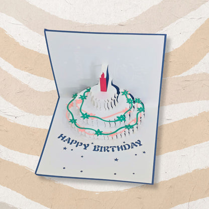 การ์ดวันเกิด เค้กกระดาษ 3 มิติ