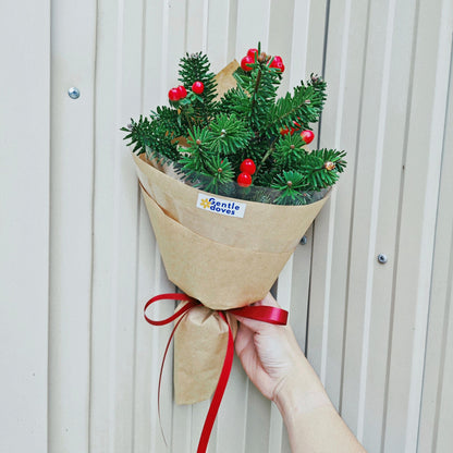 Fresier Firs and Red Berries Small Bouquet