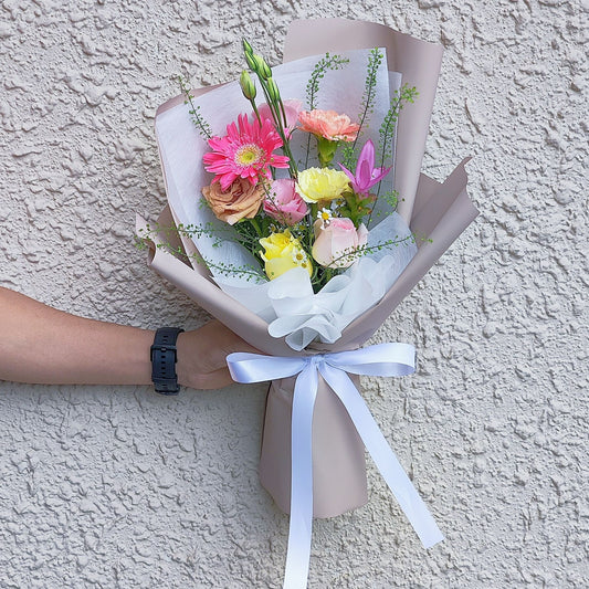 Assorted Pink and White Flowers Minimal Flowers Bouquet