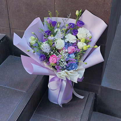 Assorted Vivid Purple Flowers Large Bouquet