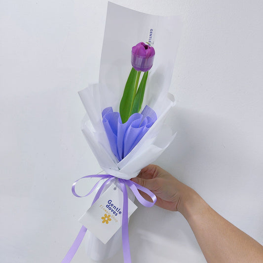 Single Purple Tulip Bouquet