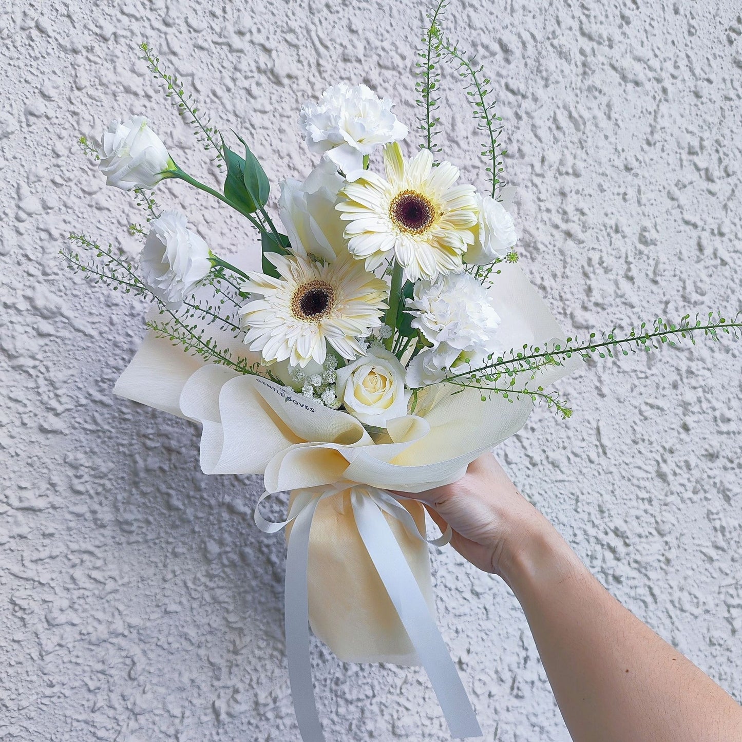 Assorted White Flowers Korean Style Bouquet