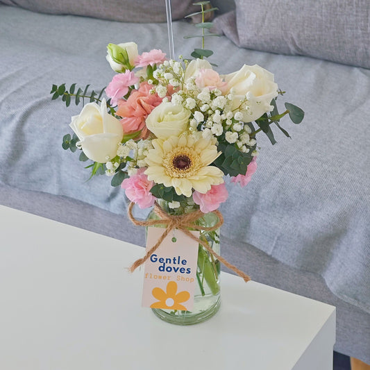 Assorted White and Pink Flowers Small Vase Arrangement