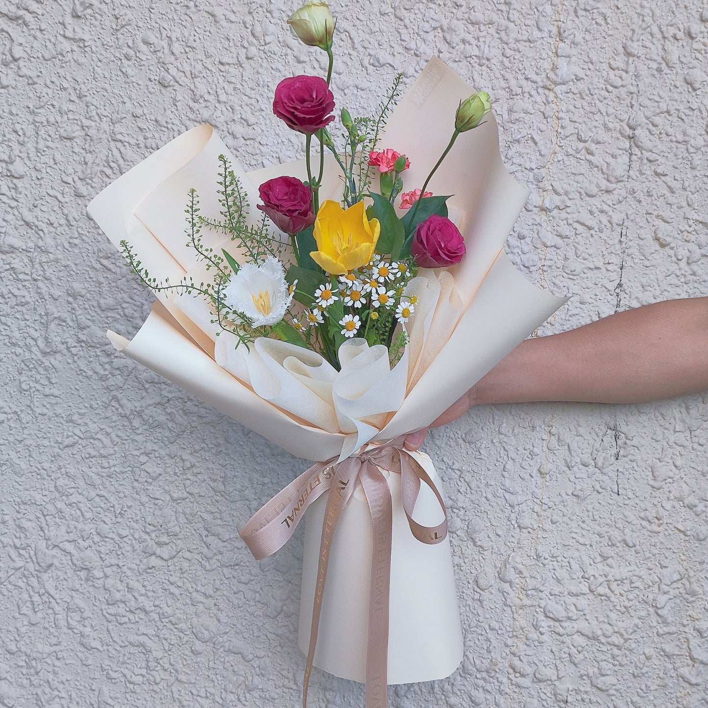 Assorted Vivid Color Flowers with Tulips Bouquet