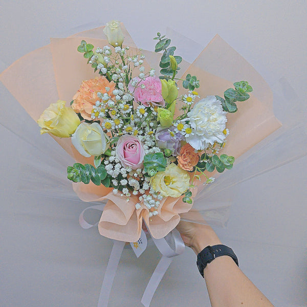 Assorted Colorful Orange, Purple and Pink Flowers with Filler Flowers Bouquet