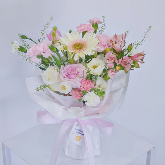 Assorted White and Pink Flowers in Medium Vase Arrangement