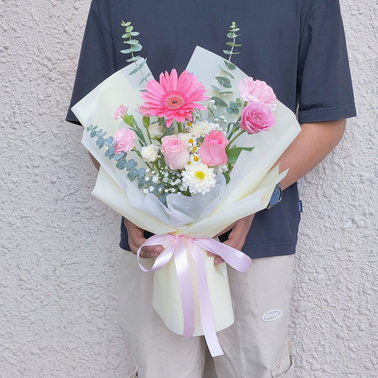 Assorted Pink and White Flowers Bouquet