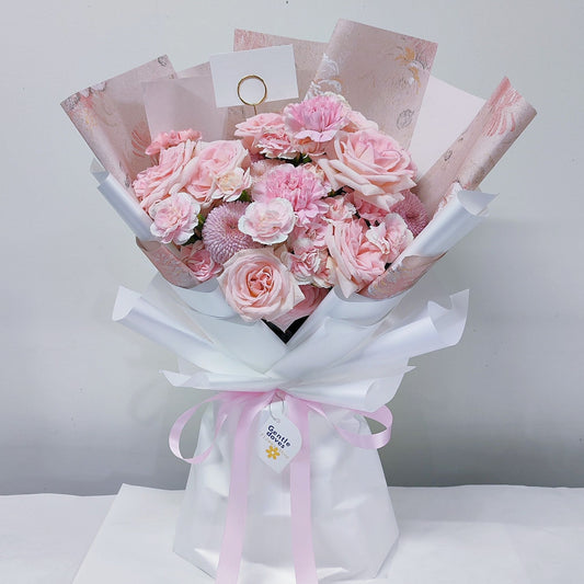 Assorted Pastel Pink Flowers Large Bouquet