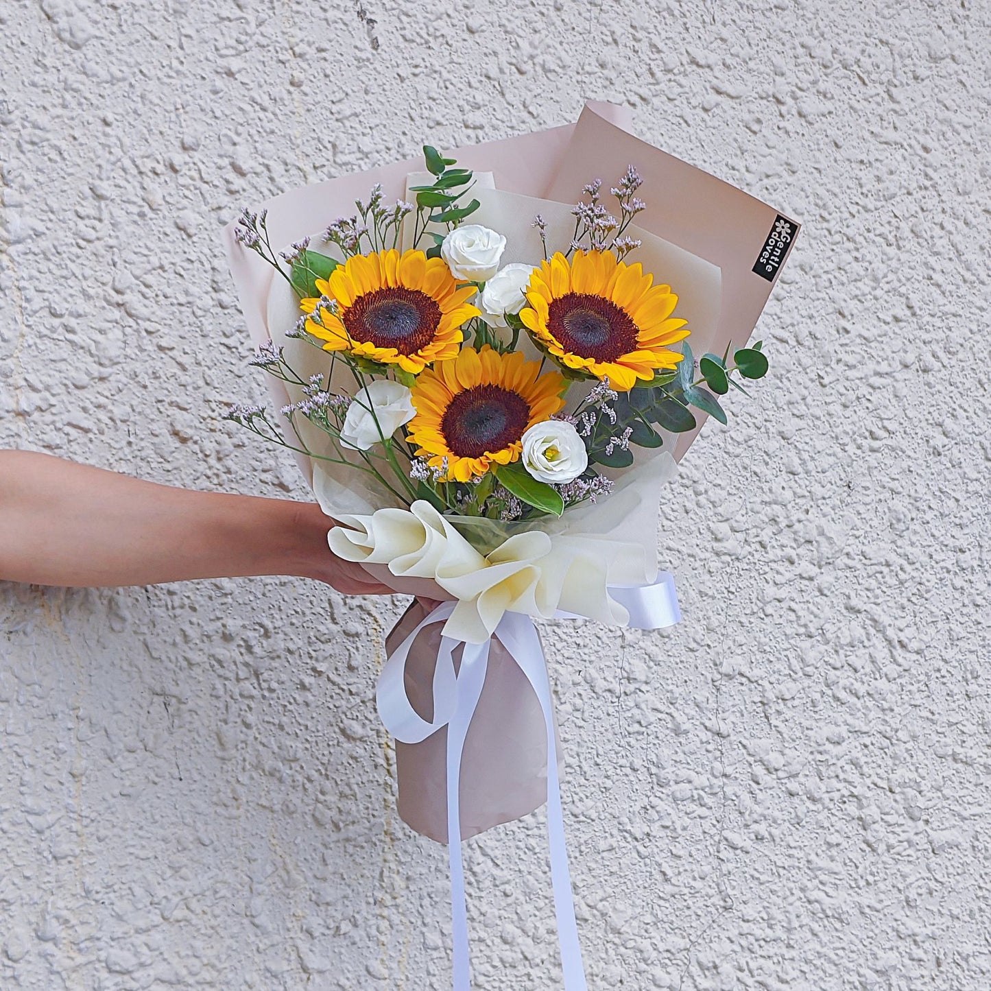 Three Small Sunflowers with Assorted Filler Flowers Small Bouquet