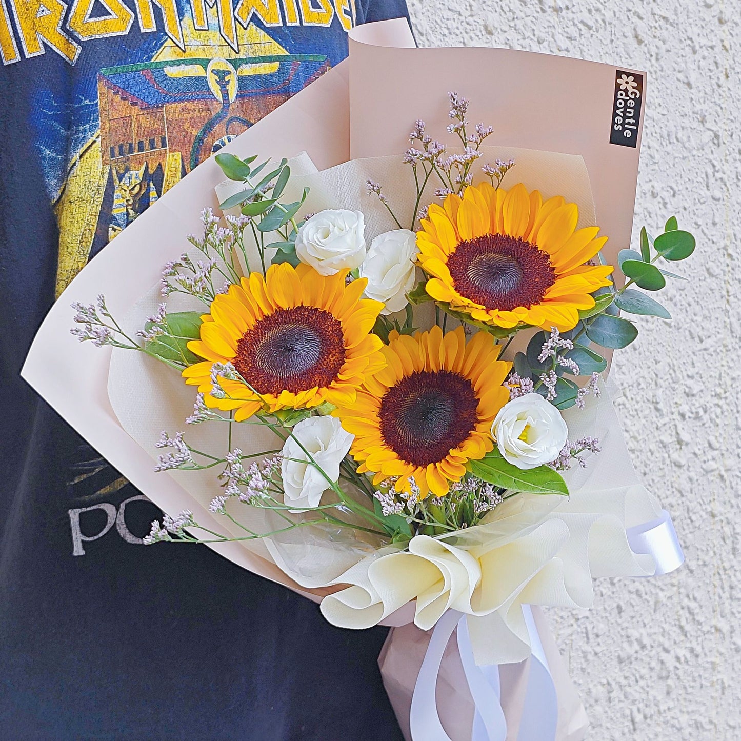 Three Small Sunflowers with Assorted Filler Flowers Small Bouquet