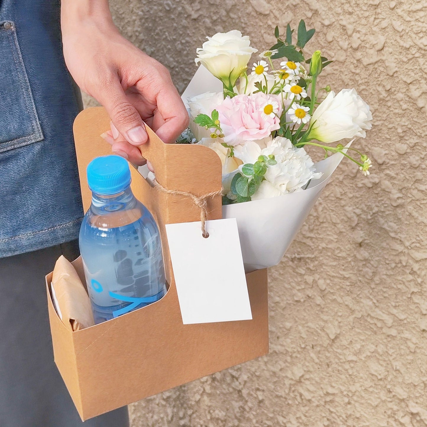 Flowers & Cookie & Drink Gift Set