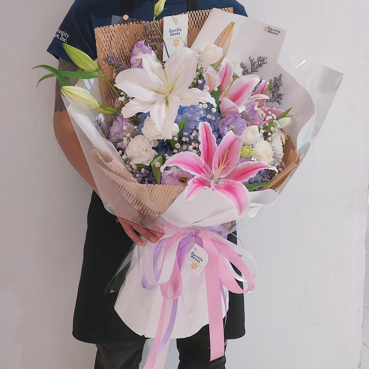 Soft Pink and Blue Flowers Extra Large Bouquet