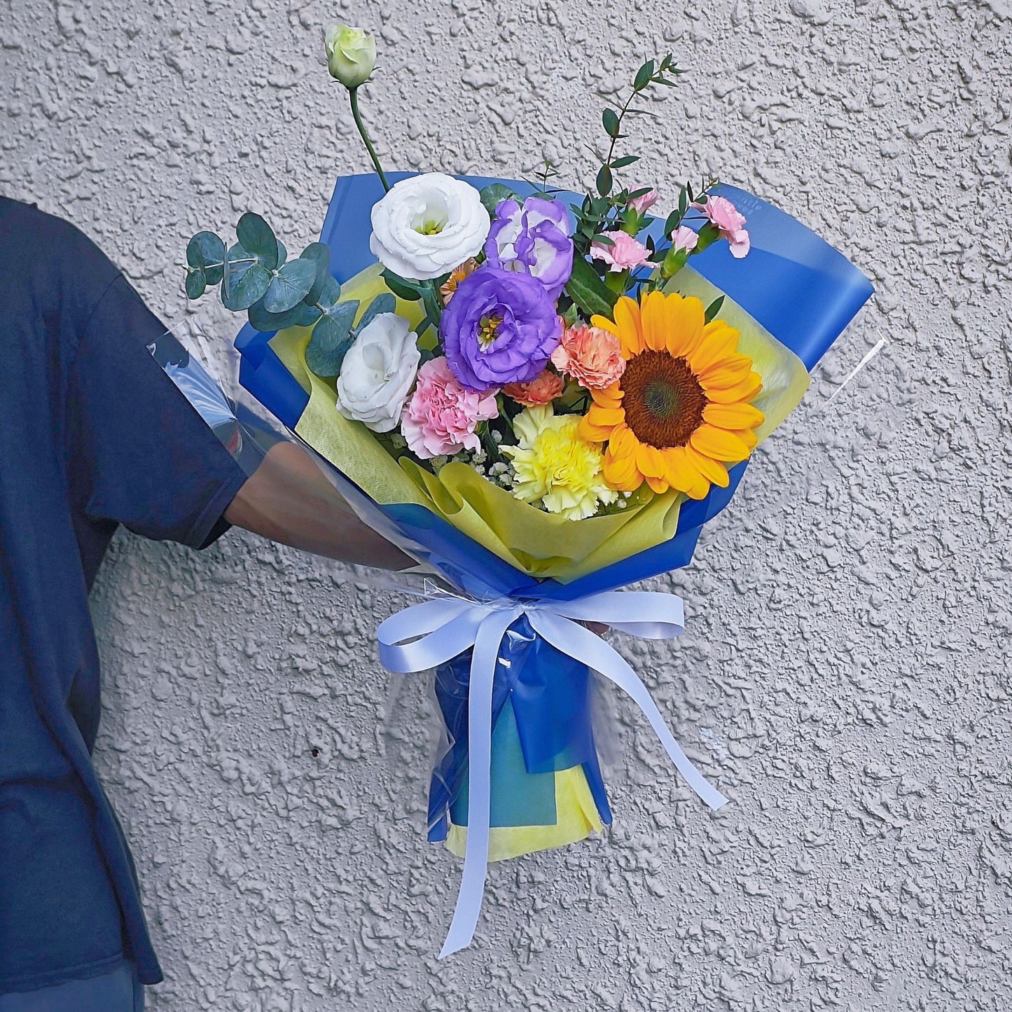 Assorted Vivid Colorful Flowers Contrast Bouquet