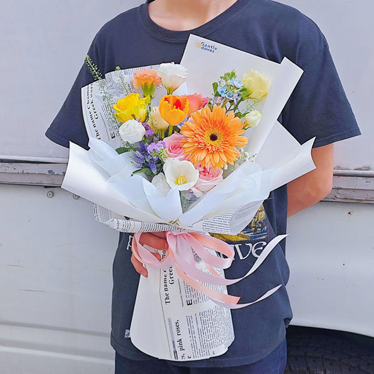 Assorted Colorful Flowers Minimal Style Bouquet