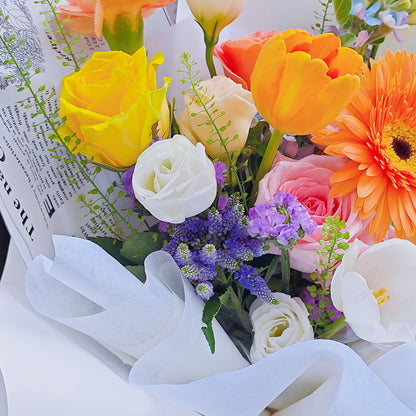 Assorted Colorful Flowers Minimal Style Bouquet