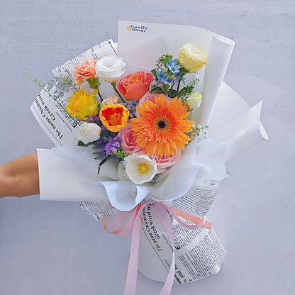 Assorted Colorful Flowers Minimal Style Bouquet