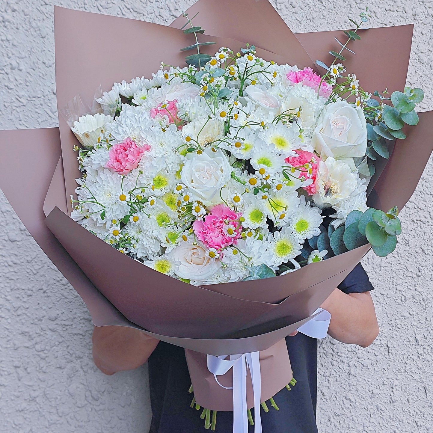 Assorted White Chrysanthemums and Filler Flowers Extra Large Bouquet