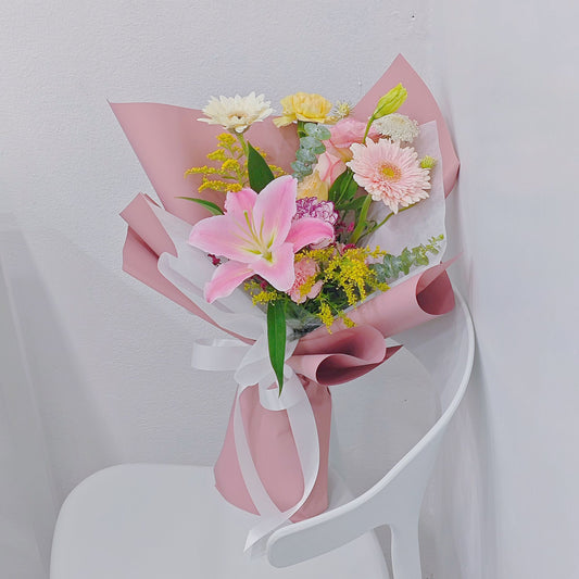 Assorted Pastel Colors Flowers Minimal Style Bouquet
