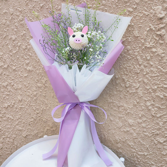 Piggy Face with Filler Flowers Small Bouquet