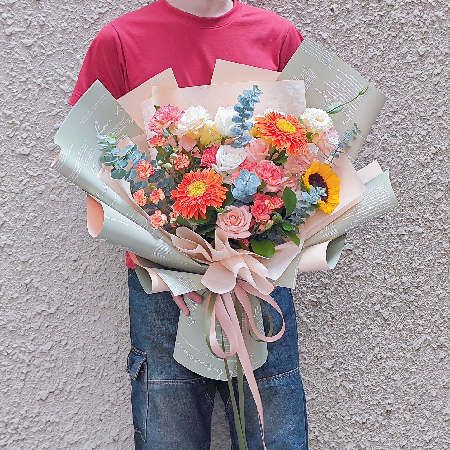 Assorted Orange and Yellow Flowers with Green Foliage Extra Large Bouquet