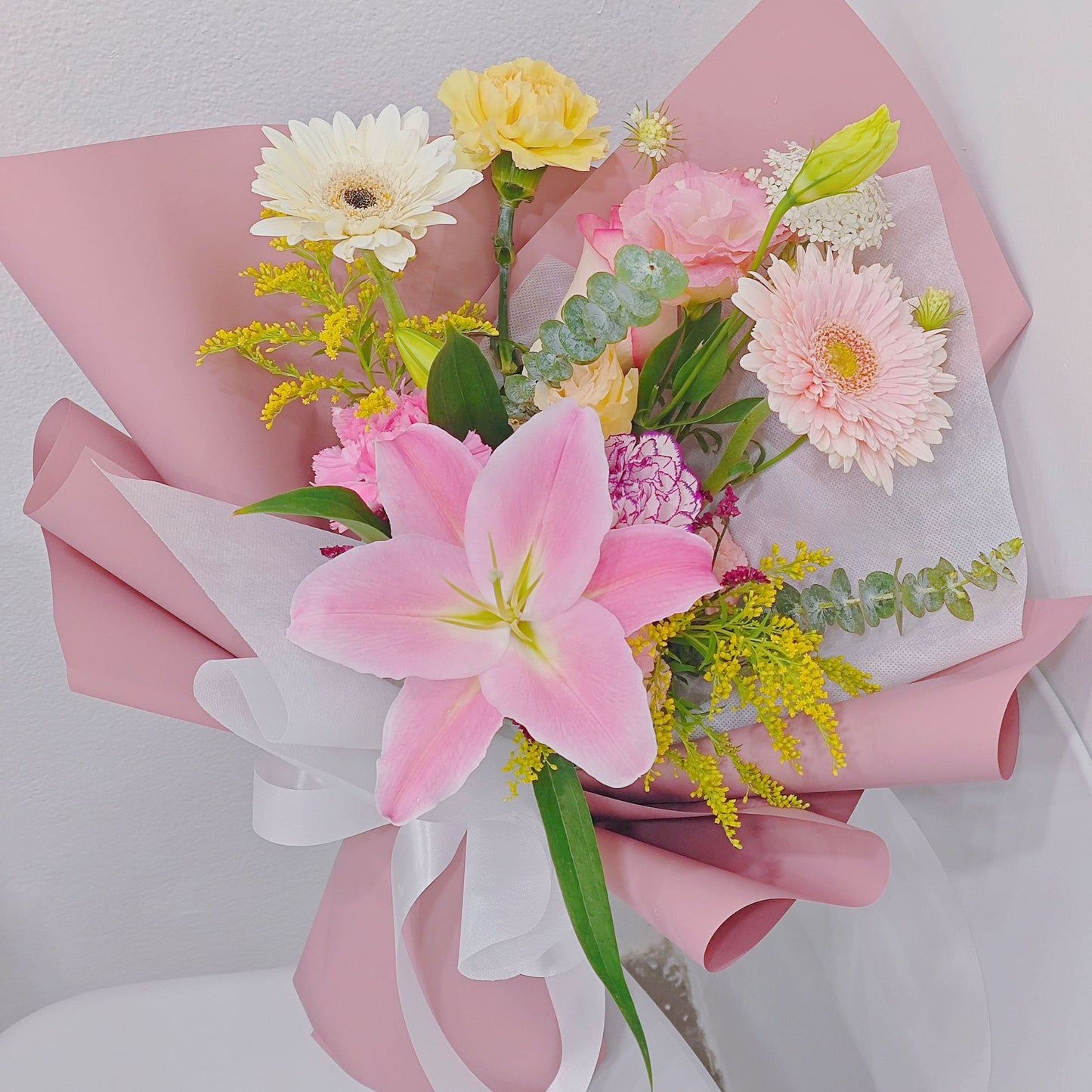 Assorted Pastel Colors Flowers Minimal Style Bouquet