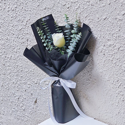 White Rose with Eucalyptus Bouquet