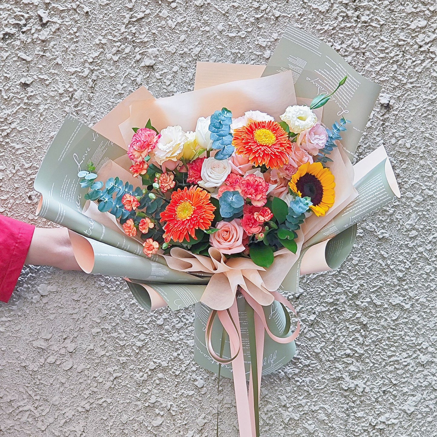 Assorted Orange and Yellow Flowers with Green Foliage Extra Large Bouquet