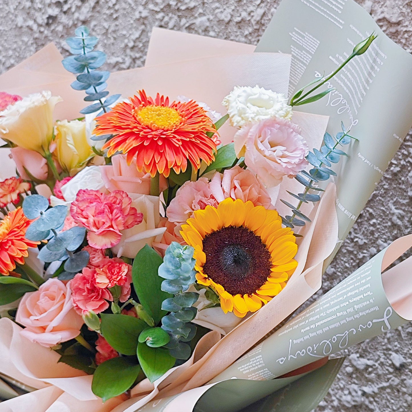 Assorted Orange and Yellow Flowers with Green Foliage Extra Large Bouquet