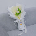 ช่อดอกทิวลิป สีขาว 5 ดอก ห่อมินิมอล