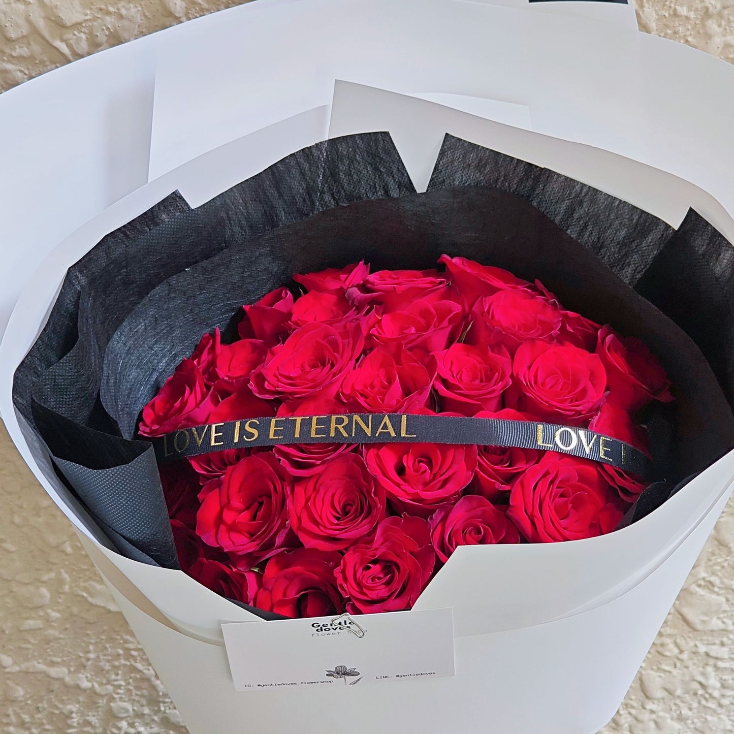 Thirty-Three Red English Roses Bouquet