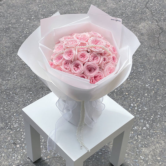 Thirty Soft Pink English Roses Bouquet